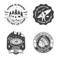 Set of Summer camp, canoe and kayak club badge. Vector. Concept for shirt or logo, print, stamp, patch. Vintage Royalty Free Stock Photo