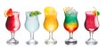 Set of summer cocktails Royalty Free Stock Photo