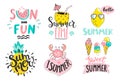 Set of summer handdrawn labels,logos,tags,elements Royalty Free Stock Photo