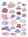 Set of summer hats Royalty Free Stock Photo