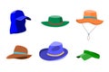 Set of summer hats for men and women