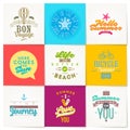 Set of summer holidays and travel type design Royalty Free Stock Photo