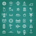 set of summer icons. Vector illustration decorative design Royalty Free Stock Photo