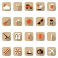 Set of summer icons. Vector illustration decorative design Royalty Free Stock Photo