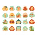 set of summer icons. Vector illustration decorative design Royalty Free Stock Photo