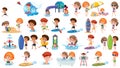 Set of summer kids Royalty Free Stock Photo