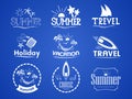 Set of summer logos Royalty Free Stock Photo