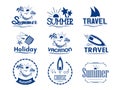 Set of summer logos Royalty Free Stock Photo