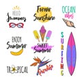 Set of Summer logos, tags, stickers Royalty Free Stock Photo