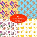 Set of summer patterns Royalty Free Stock Photo
