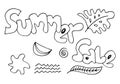 Set of Summer Sale Doodle Collection.vector illustration Royalty Free Stock Photo