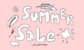 Set of Summer Sale Doodle Collection. Royalty Free Stock Photo