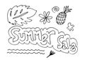 Set of Summer Sale Doodle Collection.vector illustration Royalty Free Stock Photo