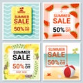 Set of summer sale template banner