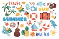 Set of summer stickers