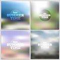 Set of summer time posters, vector web and mobile Royalty Free Stock Photo