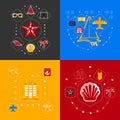 Set of summer tourism icons