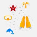 Set of summer tourism icons