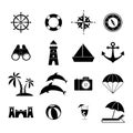 Set of summer vacation icons Royalty Free Stock Photo