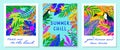 Set of summer vector illustrations with tropical leaves,flowers and toucan Royalty Free Stock Photo