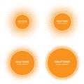 Set of Sun Circle Halftone Logo Design Elements. Sun vector icon.