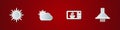 Set Sun, and cloud weather, Microwave oven and Kitchen extractor fan icon. Vector Royalty Free Stock Photo