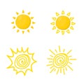 Set of sun icon vector Royalty Free Stock Photo