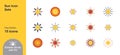 Set of sun icons colorful