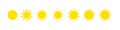 Set of sun icons. Solar symbols. Vector illustration isolated on white background. EPS 10