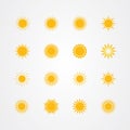 Set of sun icons vector design Royalty Free Stock Photo