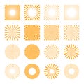 Set of sun rays starburst background. Sunburst icons set for summer element