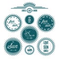 Set of sun related typographic vintage labels