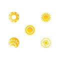 Set Sun Vector illustration Icon Logo Royalty Free Stock Photo