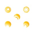 Set Sun Vector illustration Icon Logo Royalty Free Stock Photo