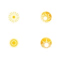 Set Sun Vector illustration Icon Logo Royalty Free Stock Photo