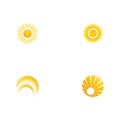 Set Sun Vector illustration Icon Logo Royalty Free Stock Photo