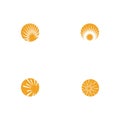 Set Sun Vector illustration Icon Logo Template Royalty Free Stock Photo