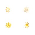 Set Sun Vector illustration Icon Logo Template Royalty Free Stock Photo