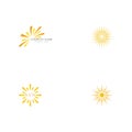 Set Sun Vector illustration Icon Logo Template Royalty Free Stock Photo