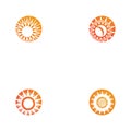 Set Sun Vector illustration Icon Logo Template design Royalty Free Stock Photo