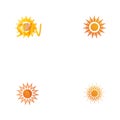 Set Sun Vector illustration Icon Logo Template design Royalty Free Stock Photo