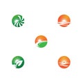 Set Sun Vector illustration Icon Logo Template design Royalty Free Stock Photo