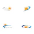 Set Sun Vector illustration Icon Logo Template design Royalty Free Stock Photo