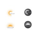 Set Sun Vector illustration Icon Royalty Free Stock Photo