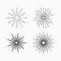 Set of sunburst, light rays vintage vector illustration design Royalty Free Stock Photo