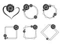Set of sunflower frames Silhoette. Royalty Free Stock Photo