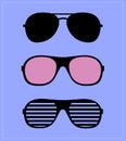 Set of sunglasses. illustration background Royalty Free Stock Photo