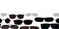 Set Sunglasses for protection from the sun. Summer glasses. Tinted optics for better visibility. Horizontal seamless Royalty Free Stock Photo