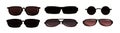 Set Sunglasses for protection from the sun. Summer glasses. Tinted optics for better visibility. Object isolated on Royalty Free Stock Photo