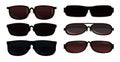 Set Sunglasses for protection from the sun. Summer glasses. Tinted optics for better visibility. Object isolated on Royalty Free Stock Photo